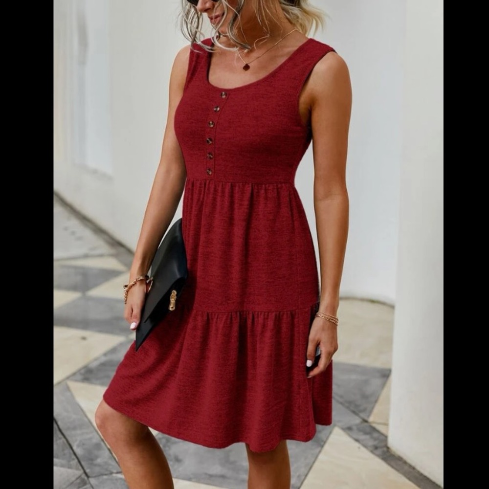SHEIN Ruffle Hem Sleeveless Flounce Dress